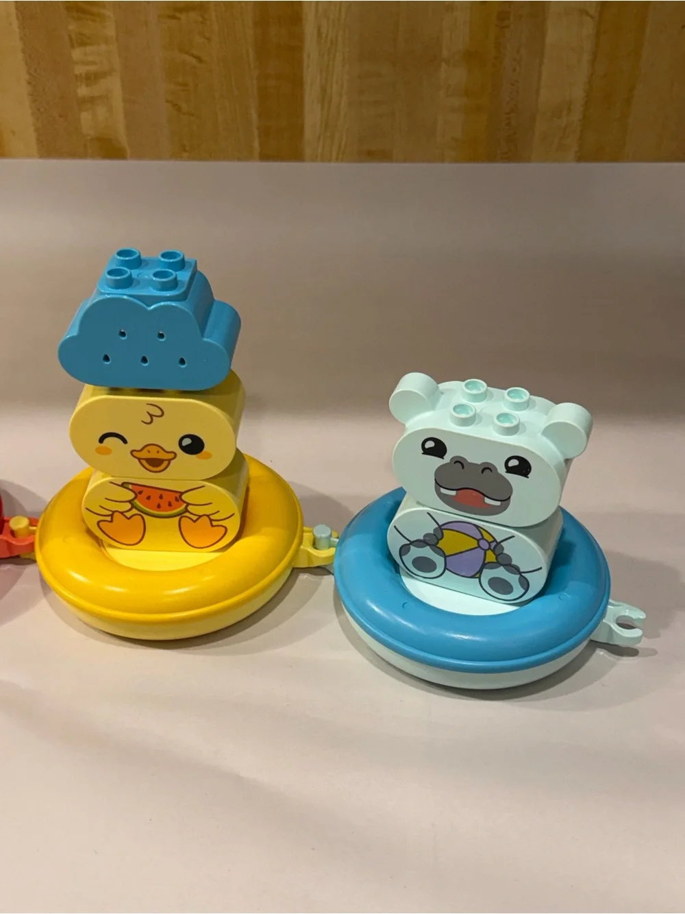 Duplo Lego Animal Stackable Bath Toy Set - Red, Yellow & Blue